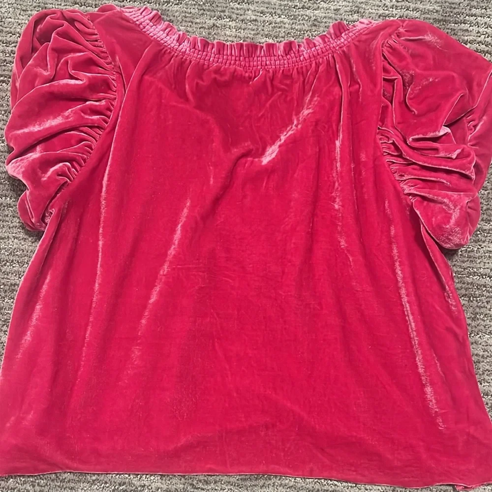 Velvet Therese Free People top Hot Pink - Picture 4 of 4